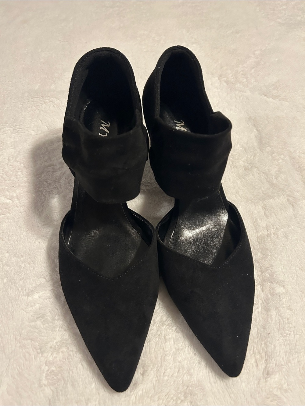 My Paris X Women's Black Pointed Toe Ankle Strap Dress shoes women SZ 7.5 witchy - Picture 6 of 11